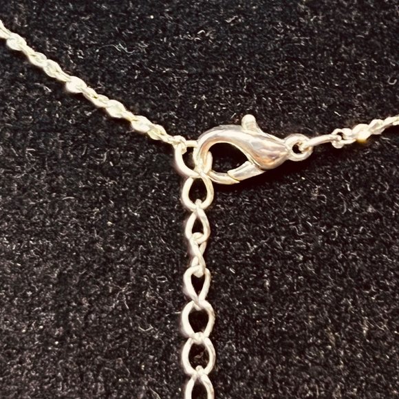 Clair's Silver Tone Clear Rhinestone Bib Necklace (3841) - Picture 7 of 8